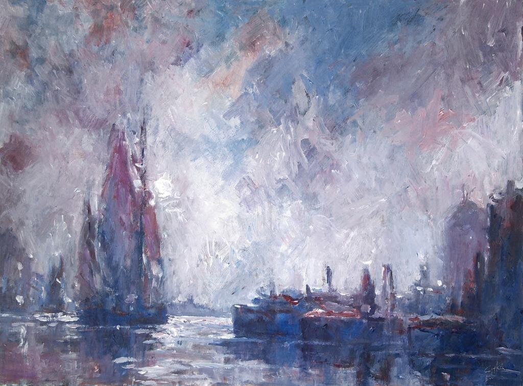 Луна и плывущие баржи, 2013г