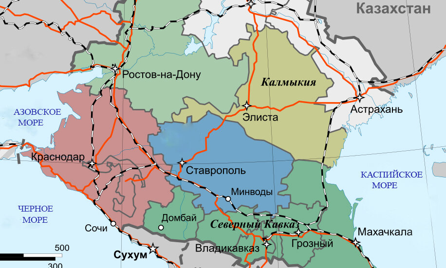 Карта южных областей россии