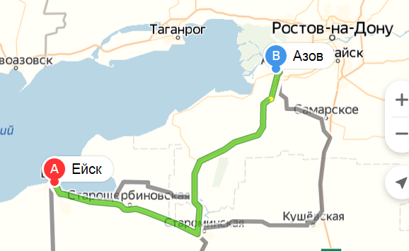 Ростов на дону ейск карта