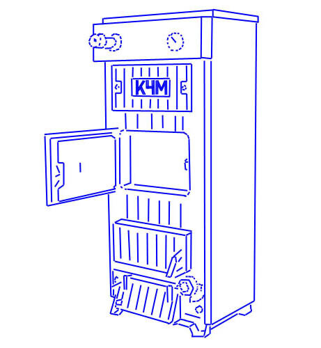 Запчасти для котла КЧМ-5: автоматика, секция (комби), горелка, щиток и ...