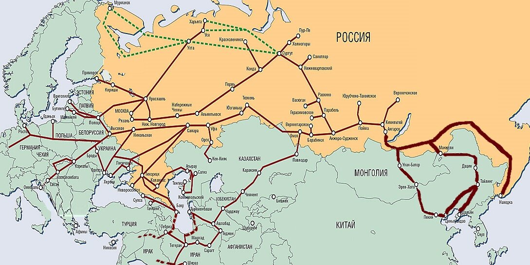 Карта газопроводов россии