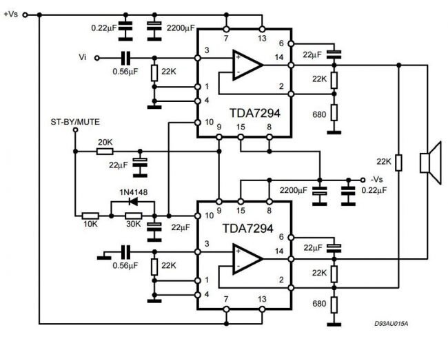 TDA2030AV, Одноканальный HI-FI усилитель мощности класса АВ, 18Вт, ± 22В [TO-220-5]