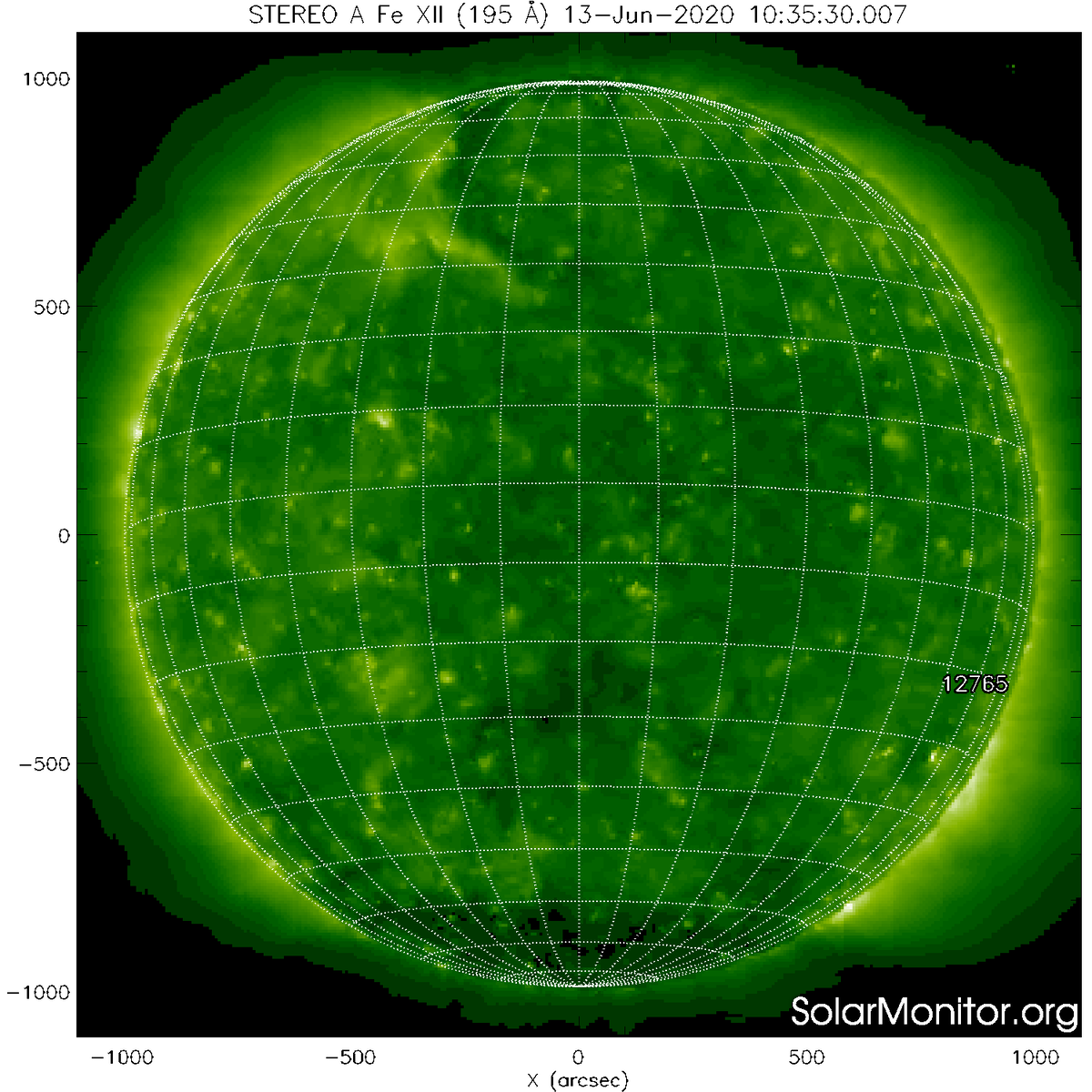 Солнце по данным Стерео-А 13 июня 2020