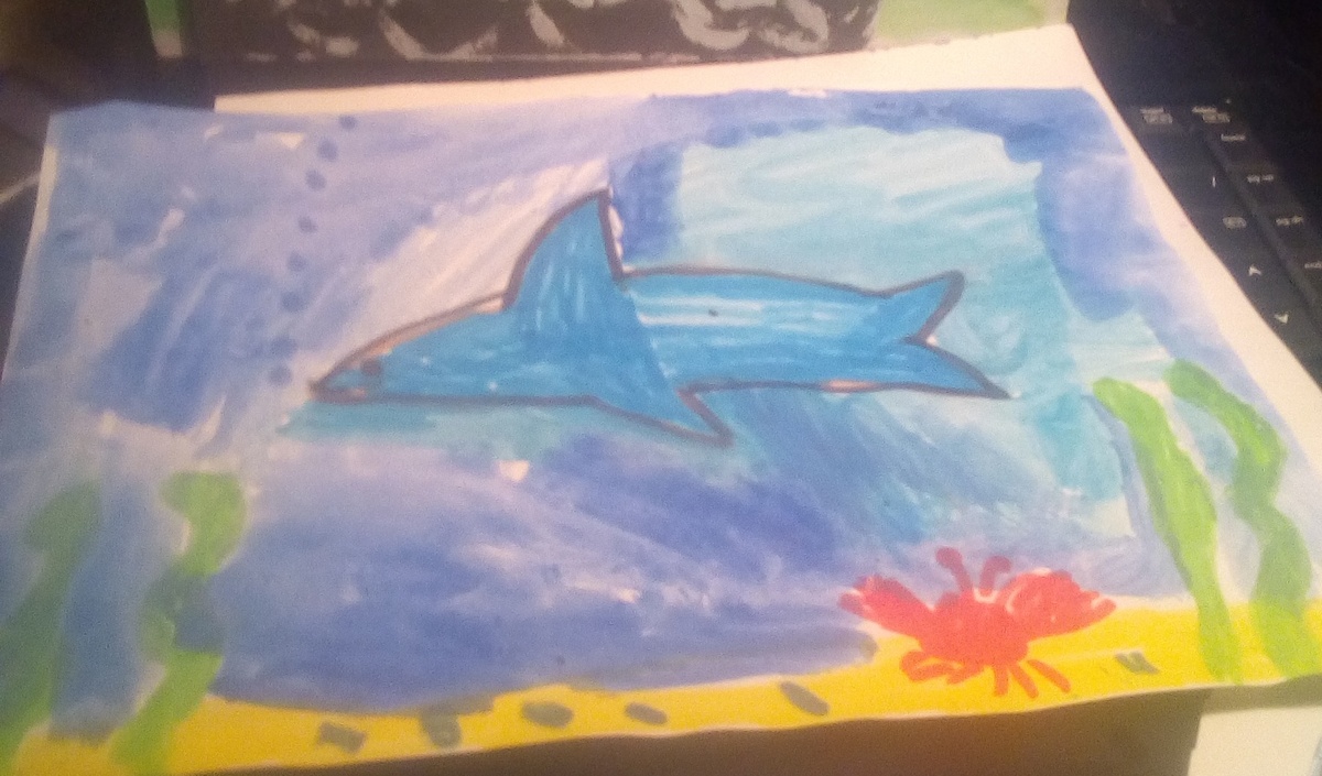 рисунок девочки 9 лет от роду, из семейного архива. Догадайтесь кто на рисунке?