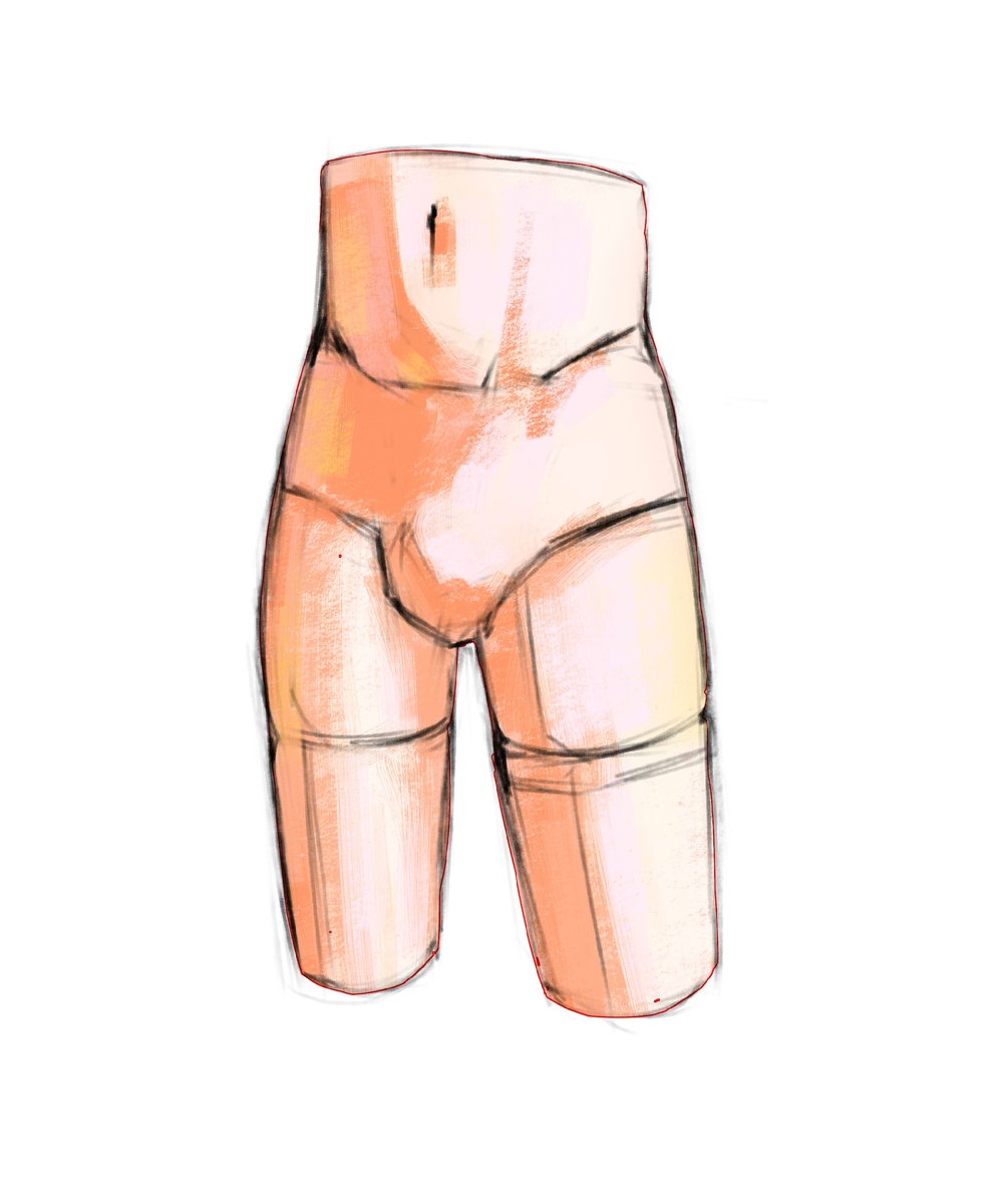 2) Далее расставляю камертоны и обозначаю тени, свет и рефлексы.