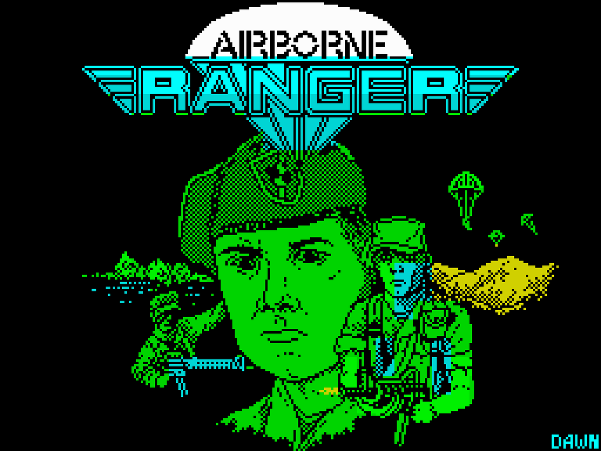 Скриншот заставочного экрана игры «AIRBORNE RANGER»