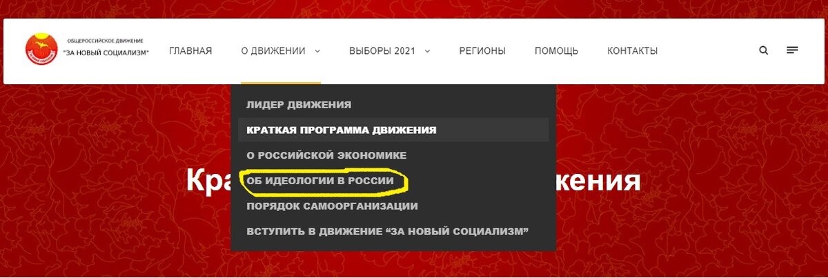 Скрин с сайта "За новый социализм".