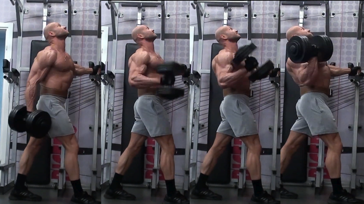 Самое лучшее упражнение для бицепса с гантелей - вариант с читингом