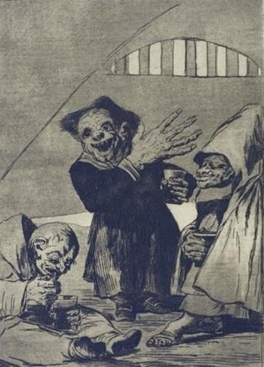 Домовые. Ф. Гойя. Лист 49 из серии офортов «Капричос» Испания. XIX в. Из собрания Музея истории религии

