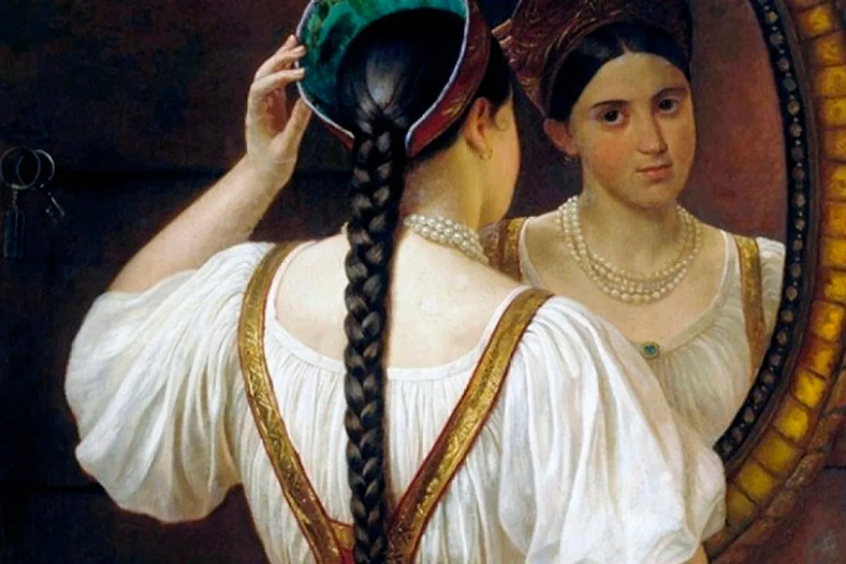 Филипп Будкин 1806-1850 девушка перед зеркалом