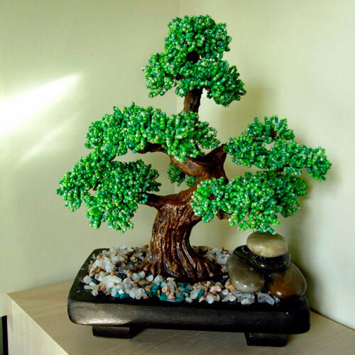 Денежное дерево из бисера / Money tree from beads