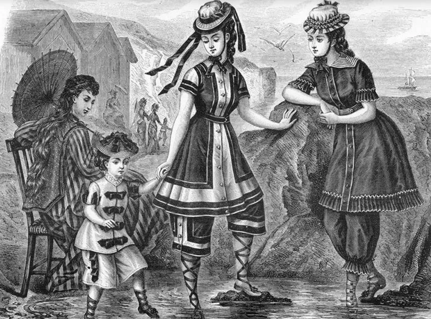 Герцогиня Мари-Каролин заходит в воду