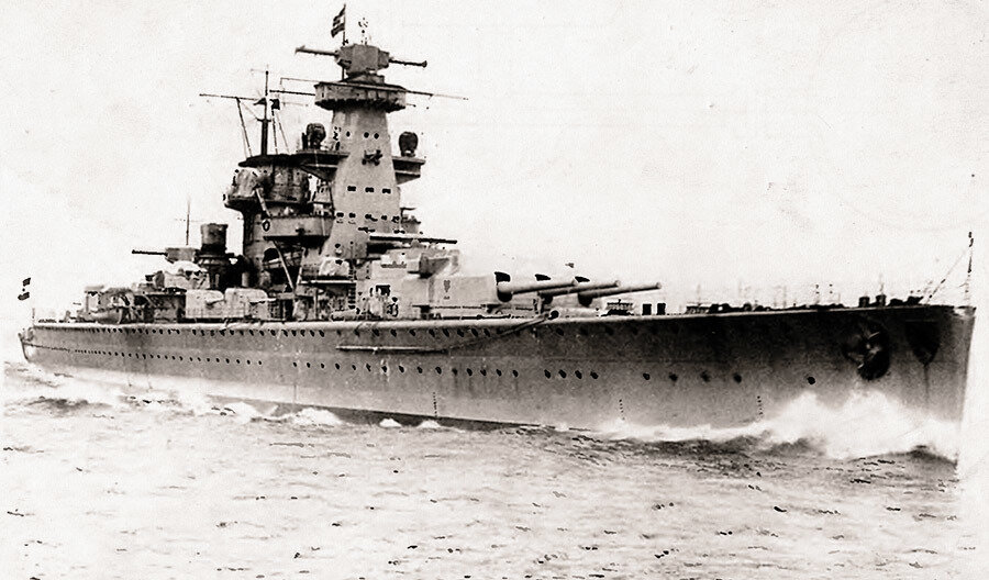 Крейсер «Адмирал Шеер» на испытаниях, 1935 год