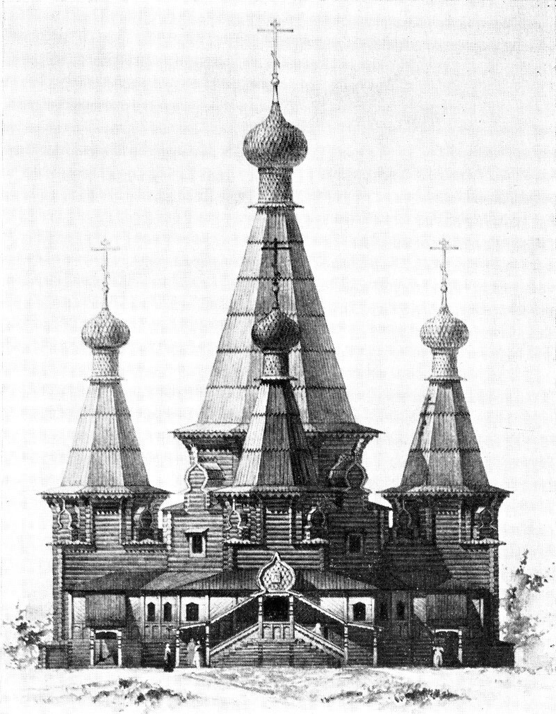 Троицкая церковь. Погост Ненокса. Архангельская область. 1727 г. (Источник: http://m-der.ru/store/10006298/10006335/10006344/10007272/)