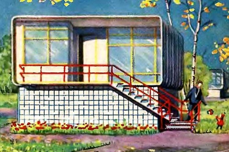 Примерно такой дом из пластмассы, изображенный в одном из выпусков журнала «Юный техник» за 1961 год, появился на Торжковской улице. Фоторепродукция из открытых источников.