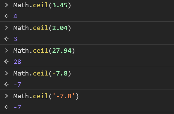 Math.ceil()
