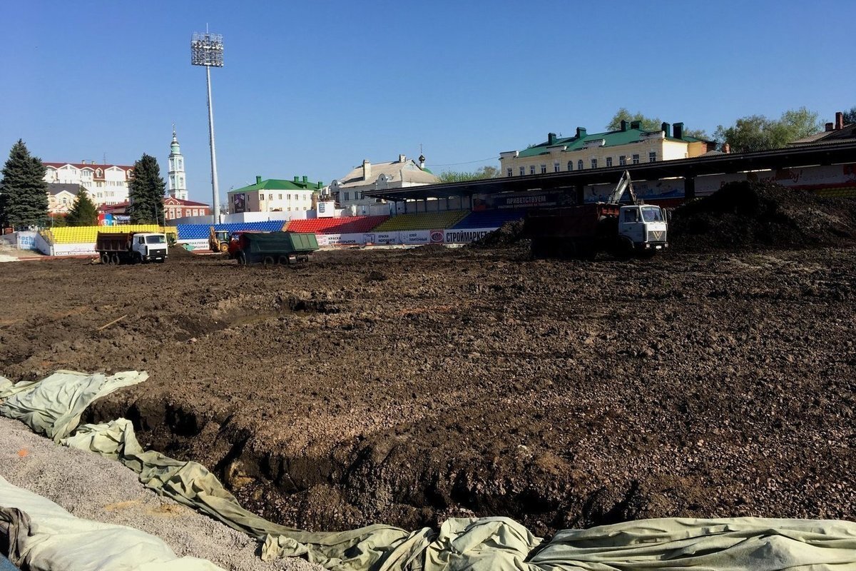 Реконструкция стадиона "Спартак" в Тамбове. Фото: mk.ru.