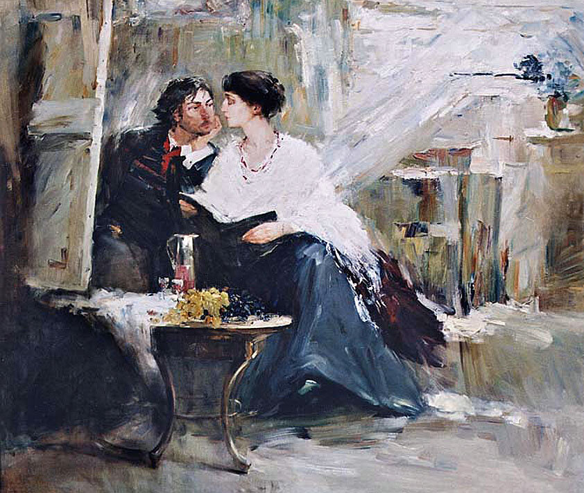 Наталия Третьякова, "Ахматова и Модильяни у незаконченного портрета" | http://www.a-modigliani.ru/okruzhenie/anna-axmatova.html