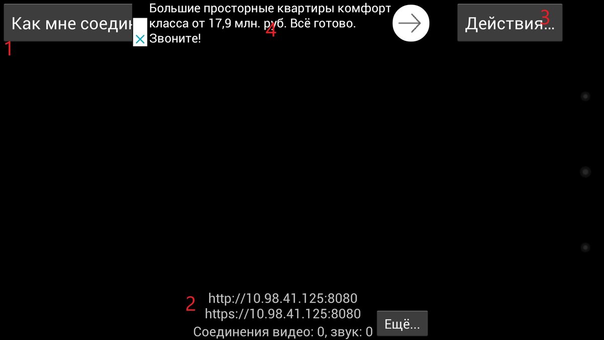 Экран смартфона после нажатия кнопки "Запустить"