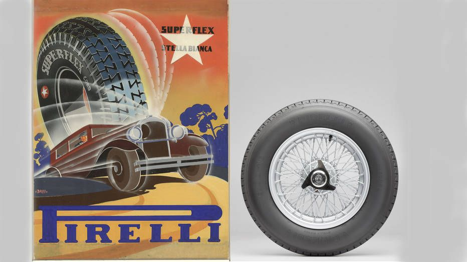 Старая жестяная вывеска ""Pirelli" - цена достигает 100$ за экземпляр в идеальном состоянии.