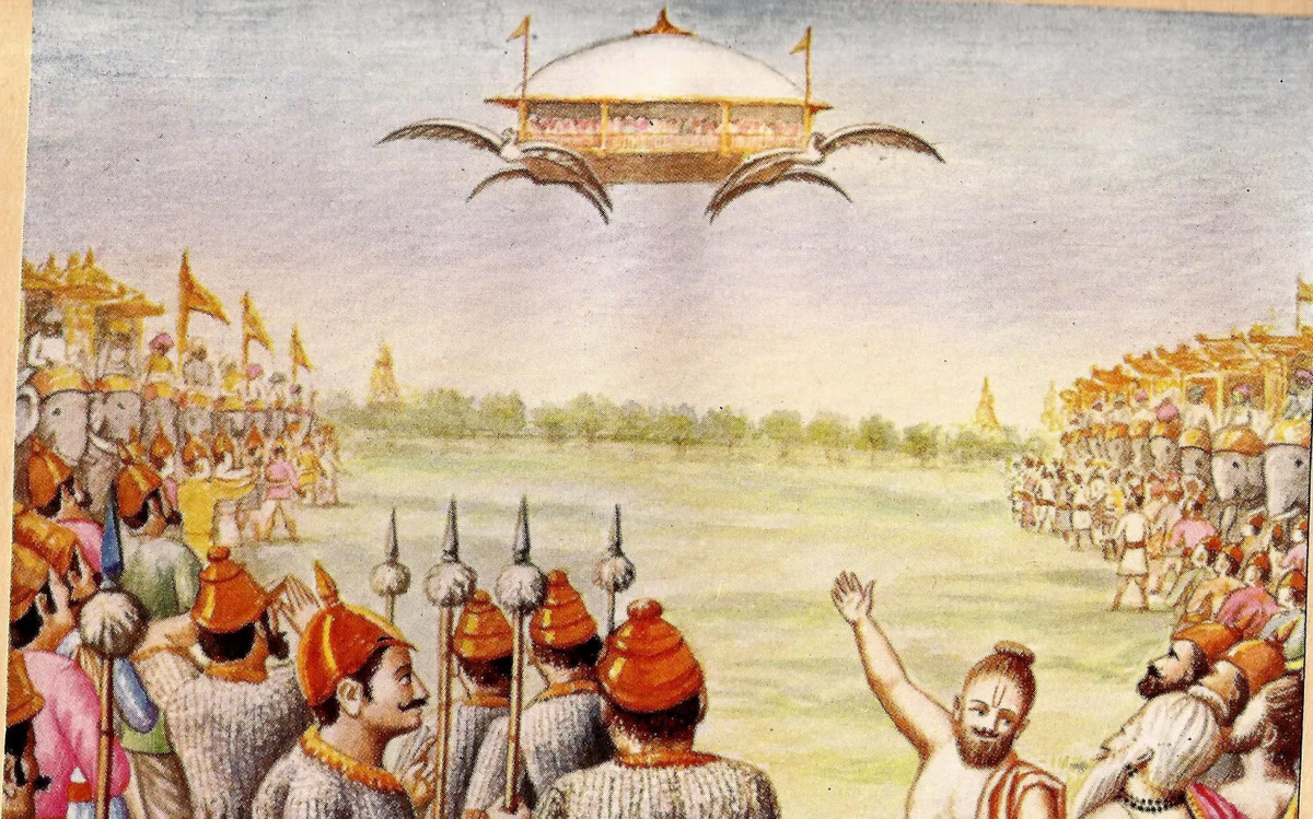 Индийский эпос 7 букв. Махабхарата Виманы. Махабхарата битва при Курукшетре. Махабхарата эпос битва Курукшетра. Махабхарата битва богов.