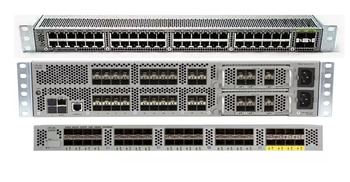 Сетевое оборудование cisco nexus (2148, 5020, 2232 соответственно)
