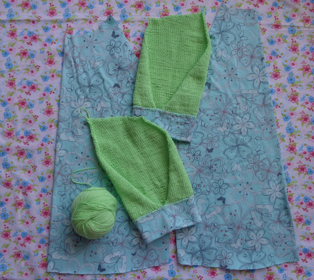 спинку и полочку удлинила и расширила