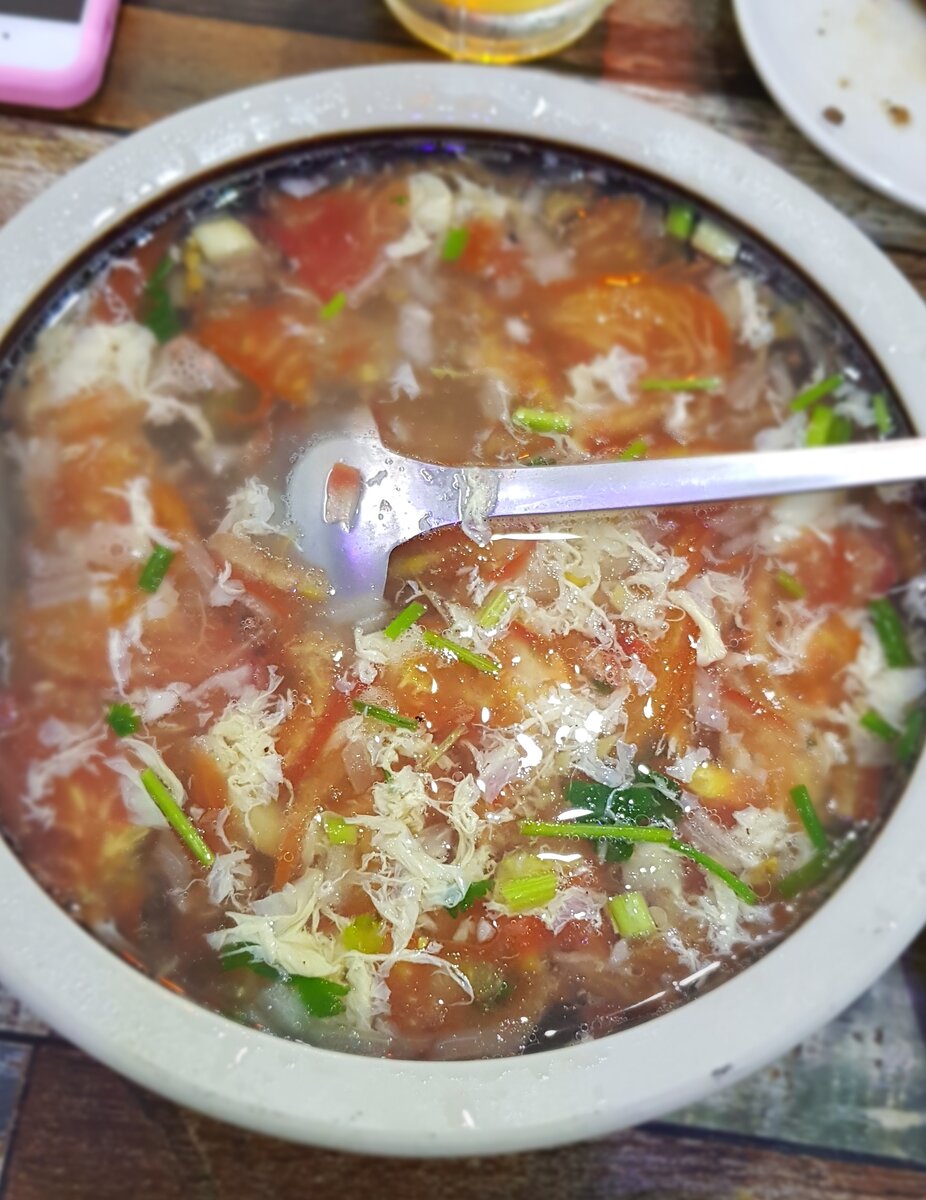 Бульон с овощами. Дадунхай кафе Харбин. Фото автора.