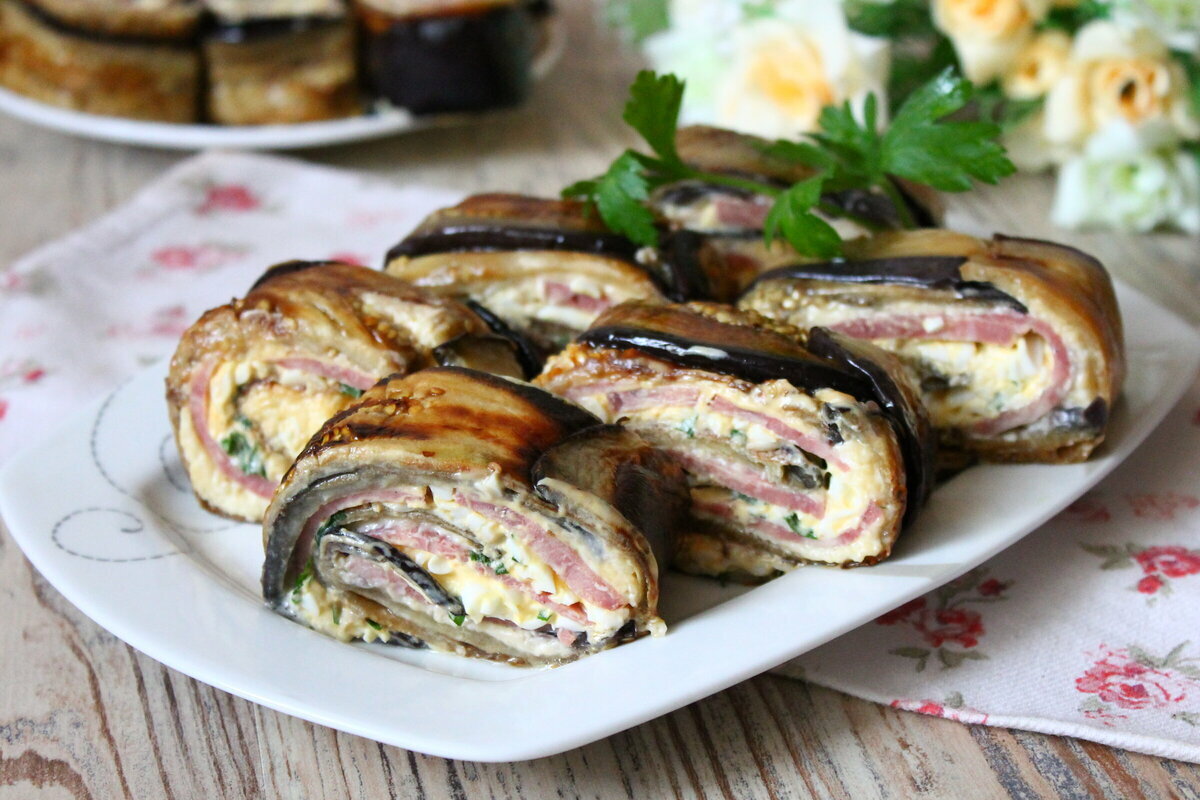Баклажаны самые вкусные рецепты с фото Быстрый способ приготовления праздничного рулета из баклажанов. Реальная кухня Д