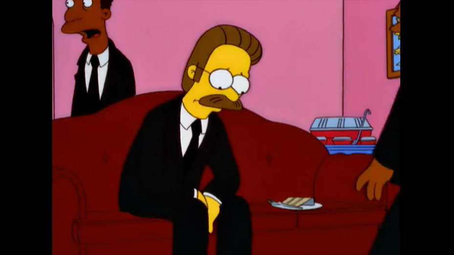 Нед Фландерс на похоронах своей первой жены //Симпсоны (The Simpsons), s11e14 © 20th Century Fox Film Corporation