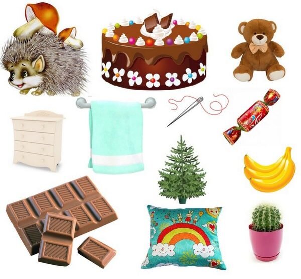 Вычеркни всё сладкое. Потом всё мягкое. Затем всё колючее. Что осталось не вычеркнутым? Комод. Приз - книгу - нашли в комоде. 