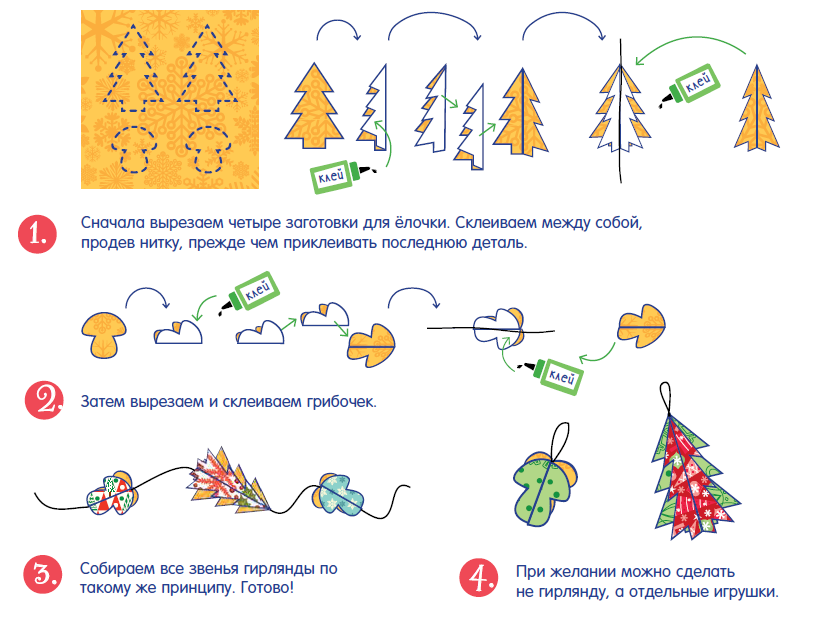 Схема из сборника выкроек и заготовок для бумажных украшений «Праздник на пороге»
