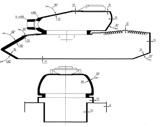 Танк тигр схема бронирования