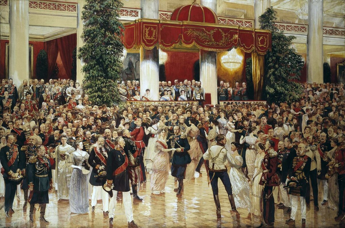 Дмитрий Кардовский. «Бал в Петербургском Дворянском собрании 23 февраля 1913 года», 1915 год, Государственный Эрмитаж, Санкт-Петербург © Public Domain