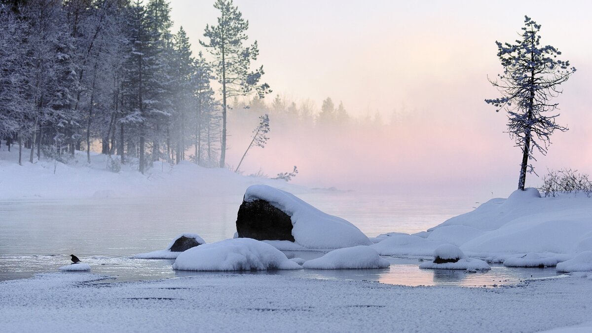 Зимняя река. Фото из фотобанка.