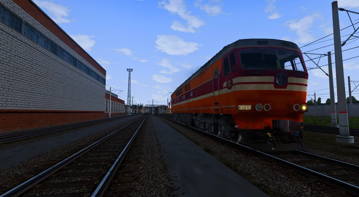 ТЭП70 на этапе запуска и прогрева дизеля.