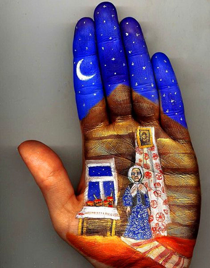 Hand painting. Светлана Колосова художник на ладошке. Мир на ладони. Разрисованные ладони. Ладонь рисунок.