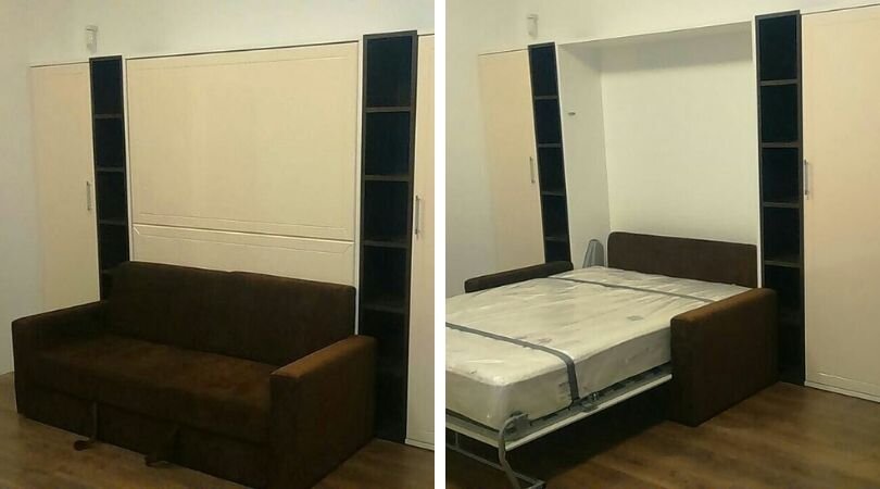 Кровать-трансформер с приставным диваном. Фото @chudoshkaf  c  instagram.com