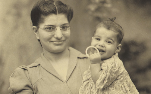 Young Freddie with his mother