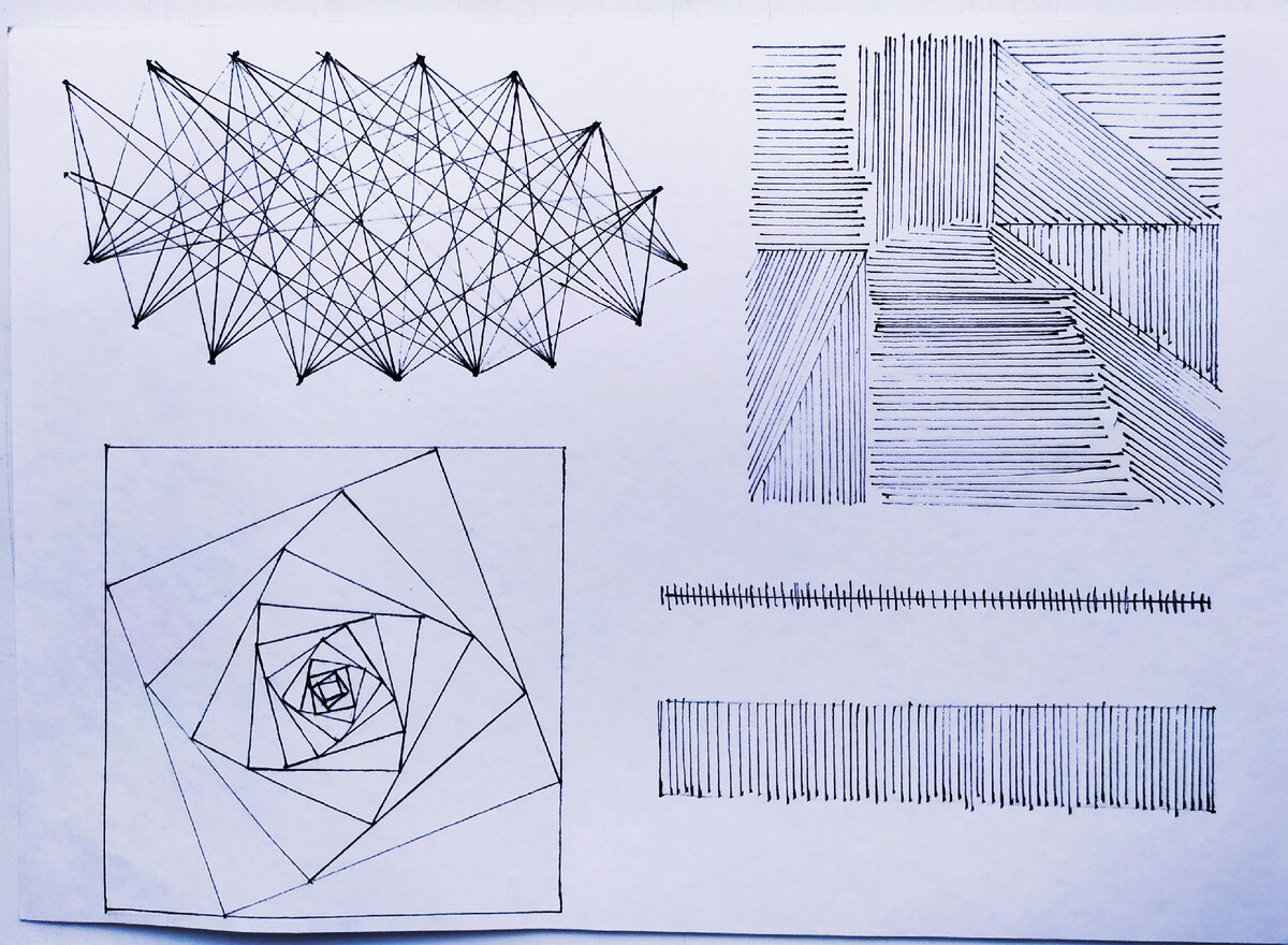 Рисунки из прямых линий простые