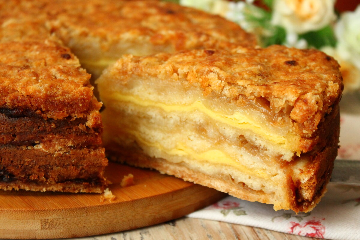 Насыпной пирог с яблоками