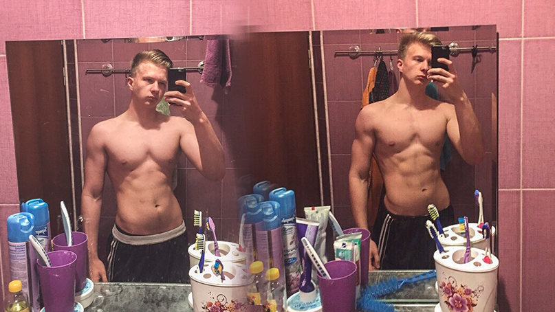 Вот как изменилось мое тело примерно за 1 месяц такой диеты и тренировок.