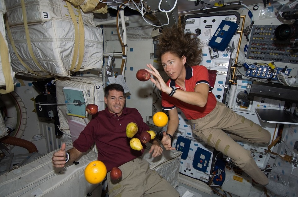 http://pixabay.com/photos/astronauts-floating-fruit-space-625540/