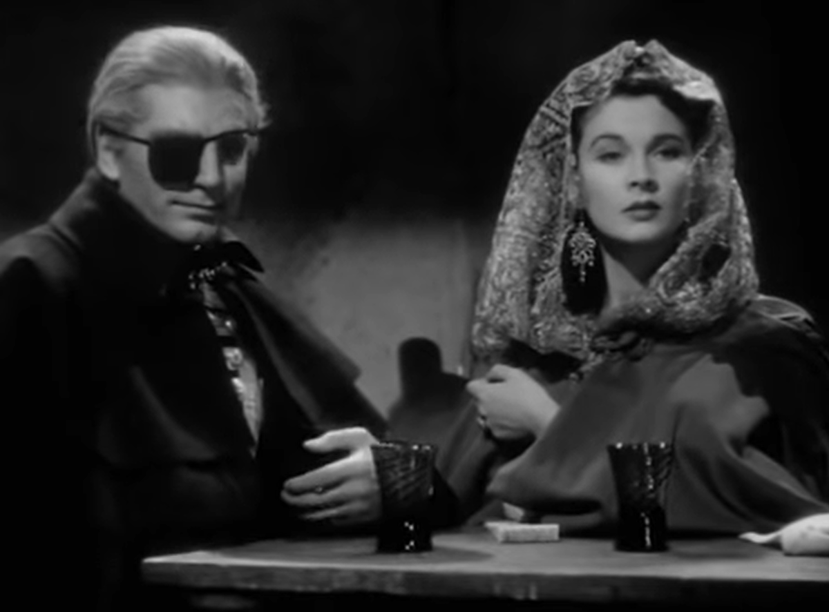 Кадр из фильма "Леди Гамильтон", в главных ролях - Вивьен Ли и Лоуренс Оливье. 1941 г.