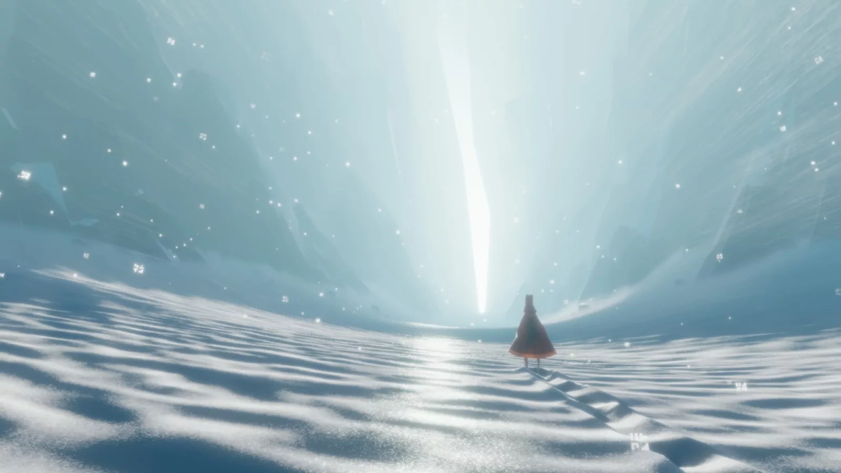 Снежная локация. Journey снег. Journey локации. Journey игра 2012 Snow.
