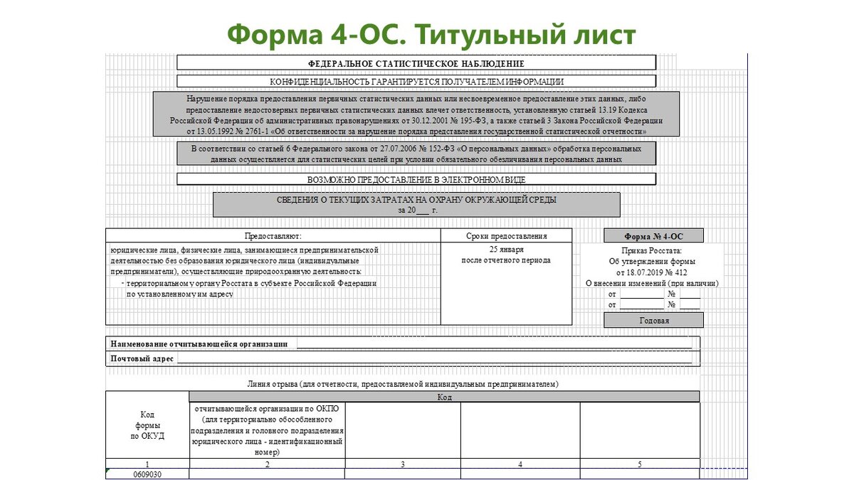 Перечень статистической отчетности