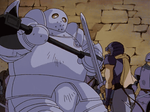 Никогда не сдавайся и любую проблему можно будет решить. Кадр из аниме "Берсерк".