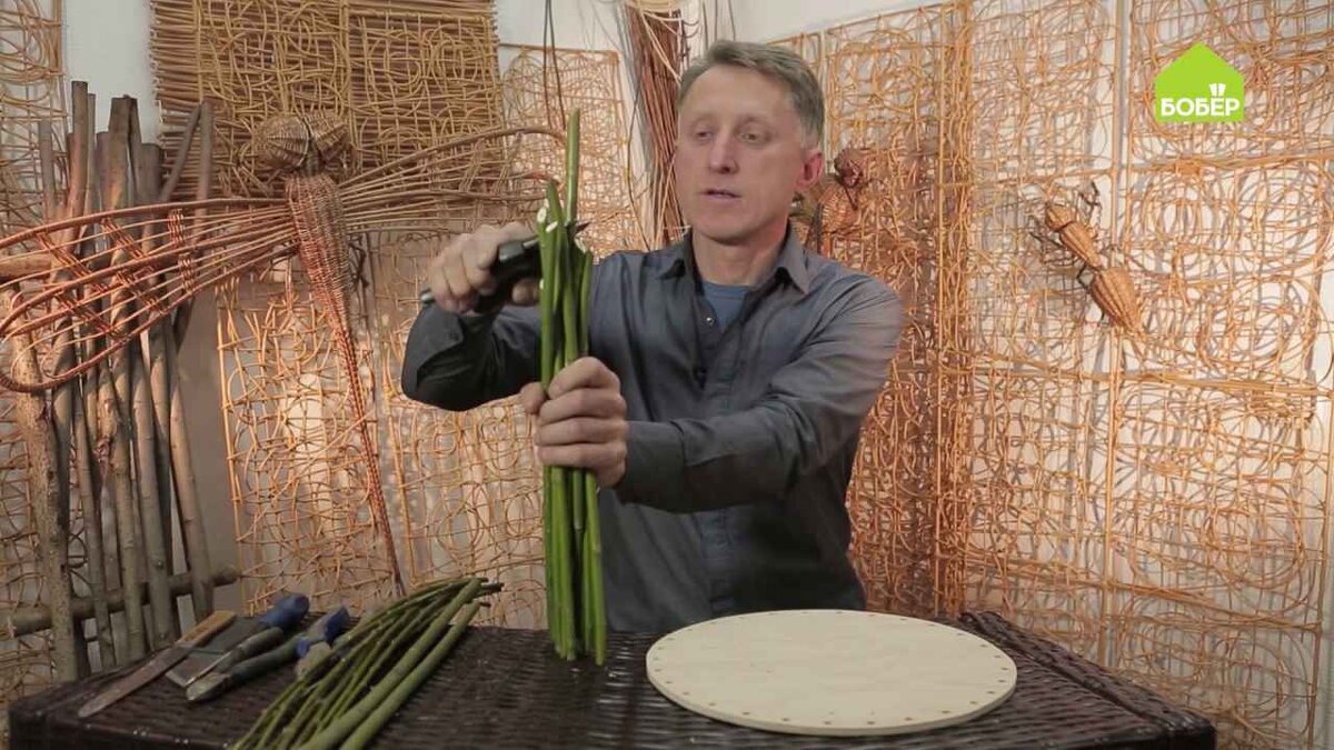 При помощи секатора подровняйте палочки.