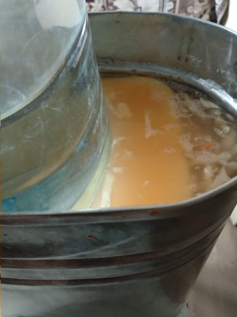 Капуста под гнетом через несколько часов дает сок.