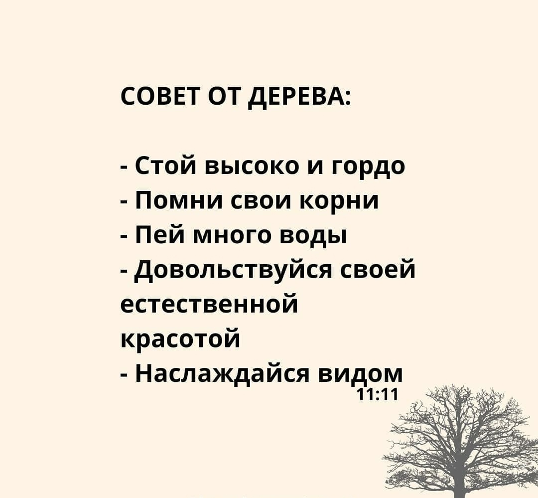 Начни день в гармонии со своим истинным ,Я опираясь на свою великолепную корневую систему.Полностью прими и люби себя и наслаждайся этим днём.